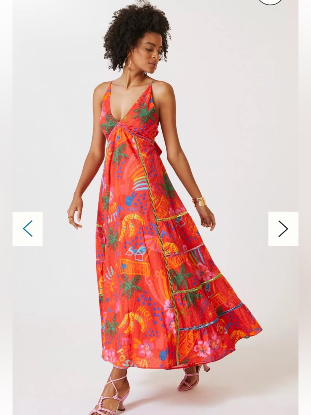 Farm Rio Red Good Vibes Maxi Dress XS